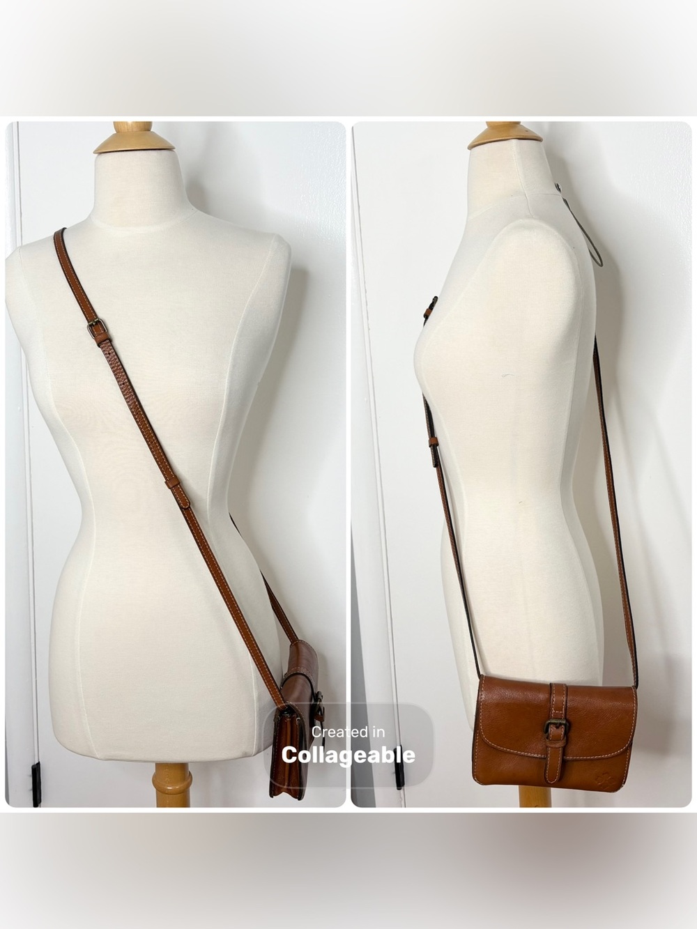 Patricia Nash Torri Crossbody Heritage Tan Leather Convertible Clutch Wallet - Picture 2 of 9